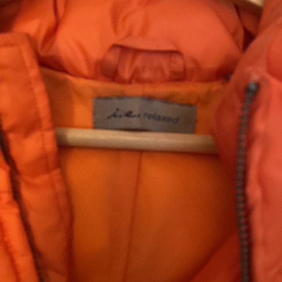 Orange I. E. Relaxed puffer jacket with hood XL - Picture 2 of 5